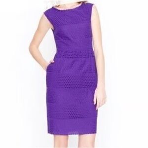 J.Crew purple eyelet shift dress.